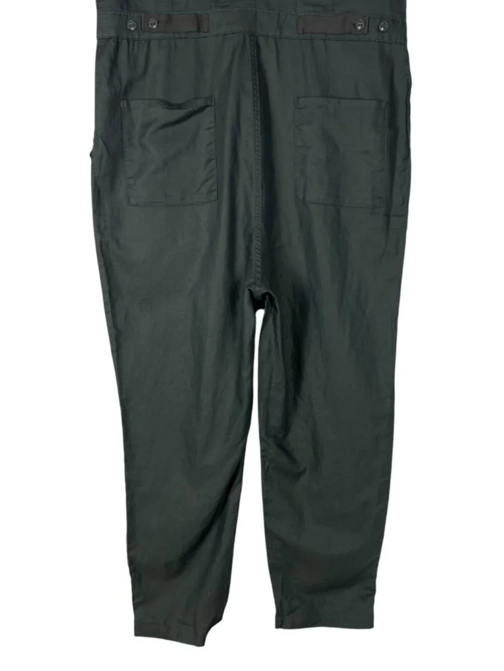 NWT Quince Cotton Linen Twill Short Sleeve Coverall Jumpsuit in Charcoal Size L